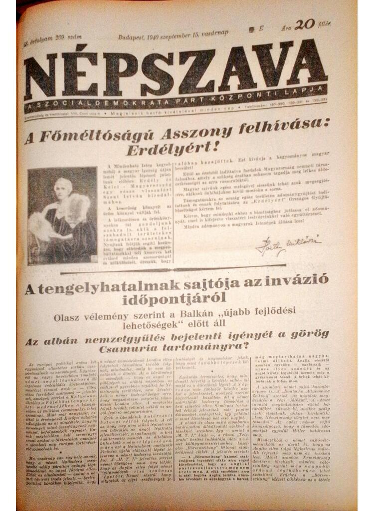 Népszava. 1940/9 - Image 2